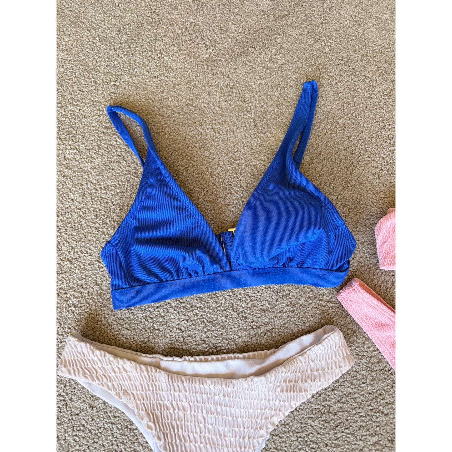 Blue White and Pink Bikinis