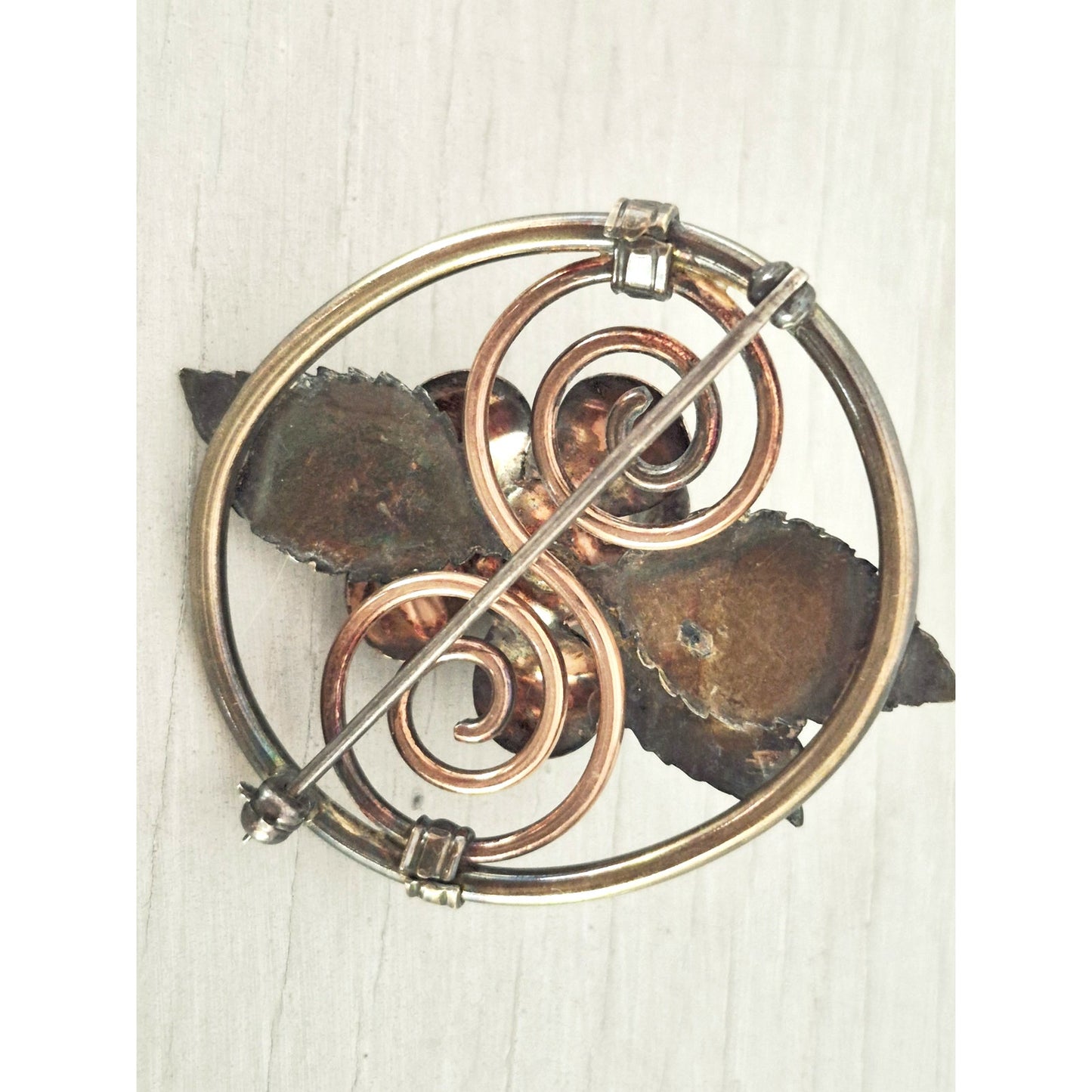 Vintage Rose Dome Gold-fill Brooch