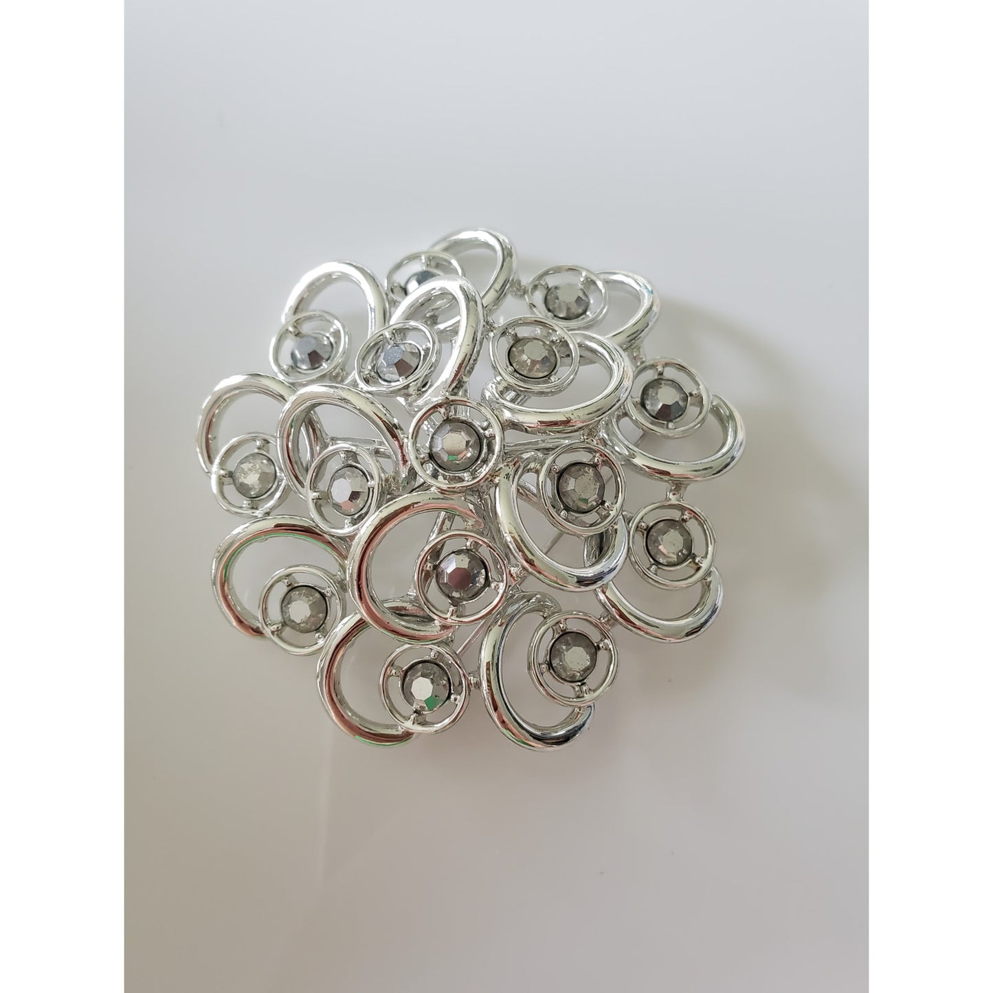 Vintage Large Sarah Coventry Silver Scroll Brooch
