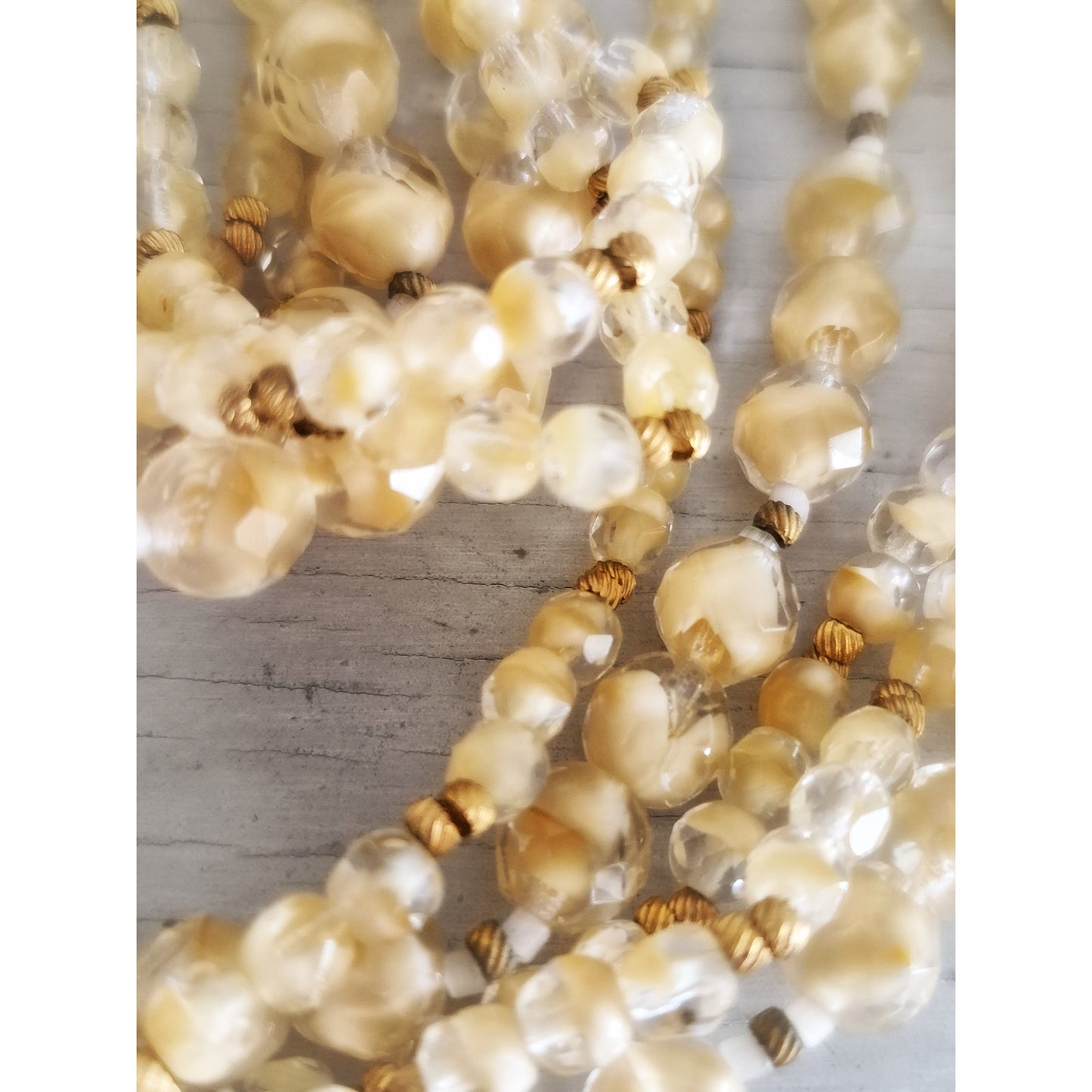 Vintage Multi-Strand Cream Bead Marvella Designer Jewelry Set