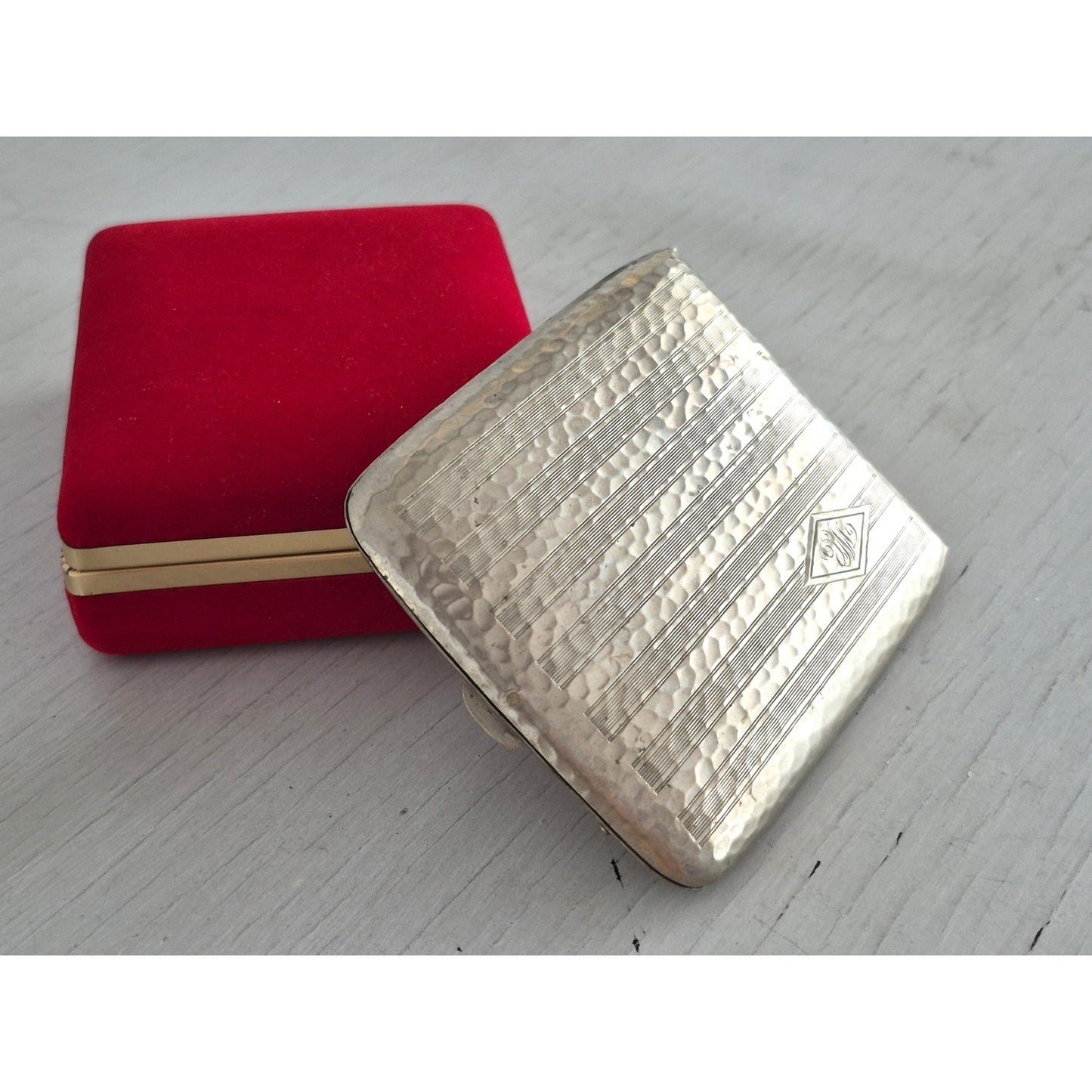 Vintage Art Deco Solid Nickel Cigarette Case