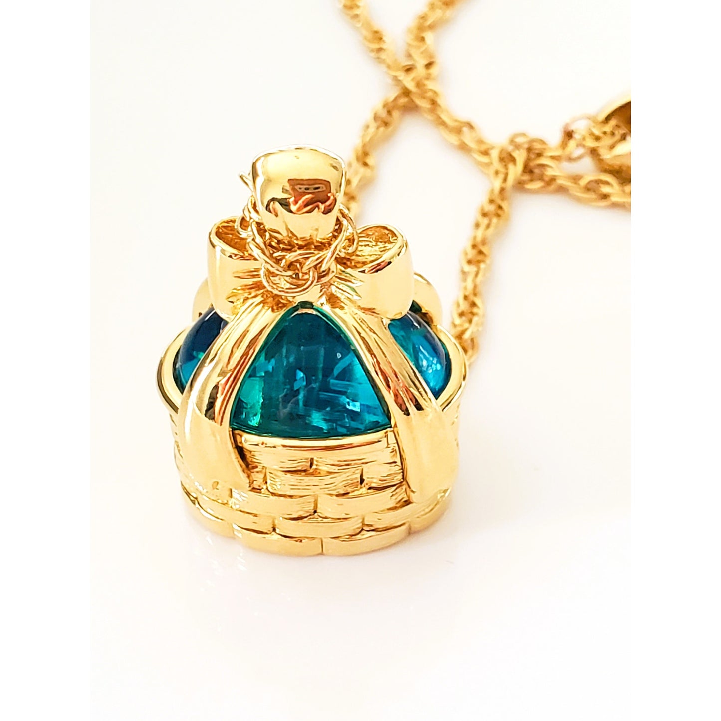 Vintage Joan Rivers and Swarovski Double Gold Tone Dreidel Necklace