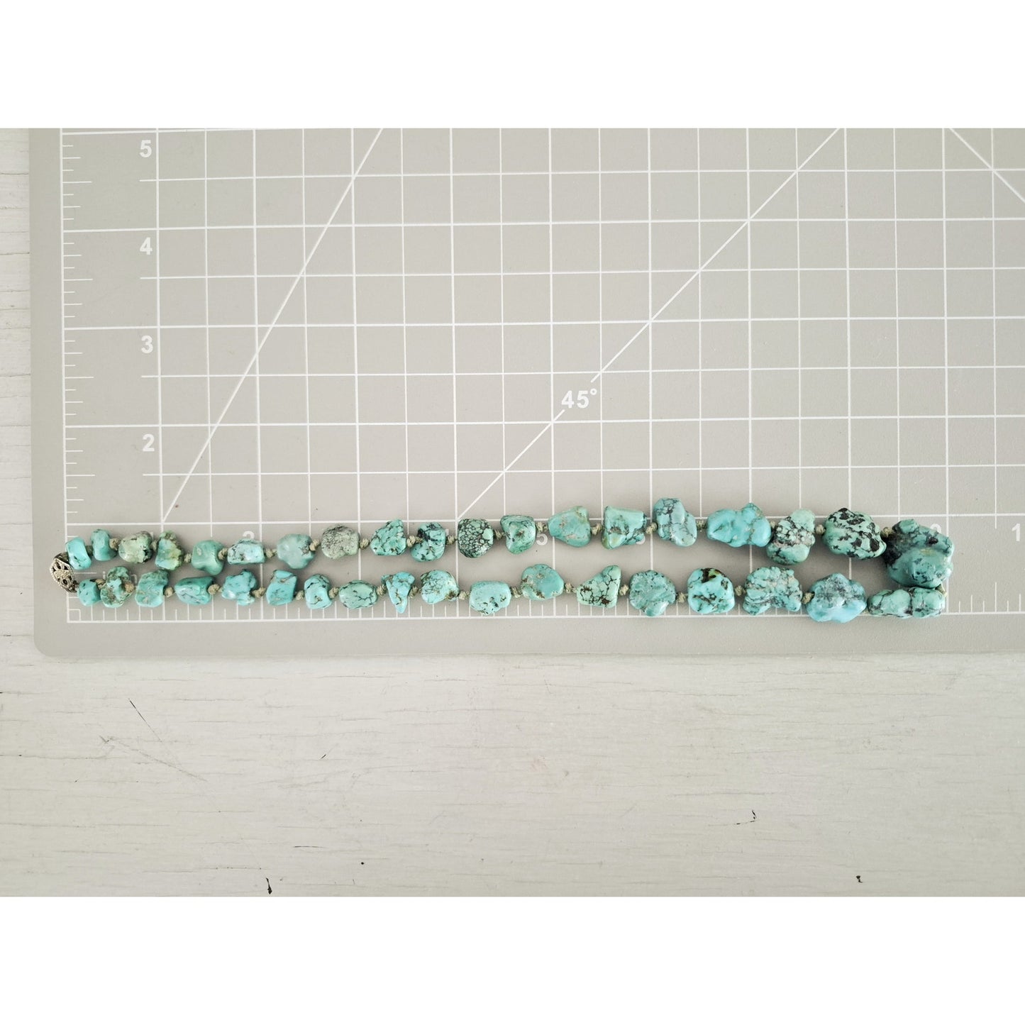 Vintage Sterling Silver Turquoise Nugget Necklace