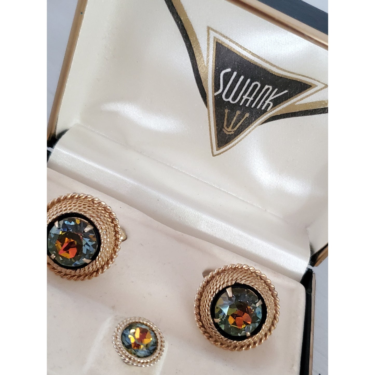 Vintage Swank Designer Cuff Links and Tie Pin in Original Box