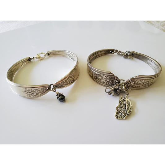 Pair of Vintage Silver Plate Charm Bracelets