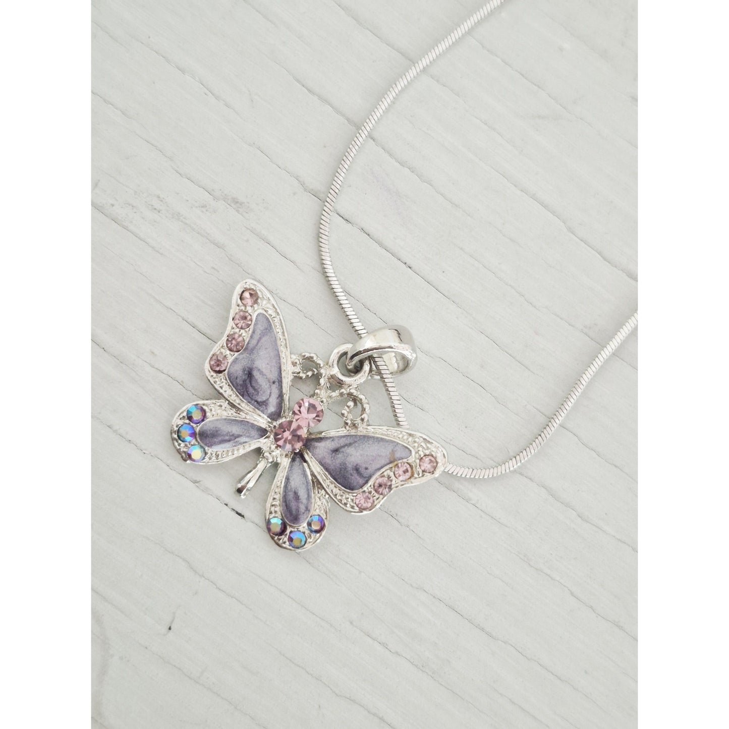 Silver-tone Butterfly Necklace