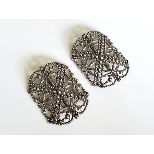 Antique Marcasite Shoe Clips - Made in France
