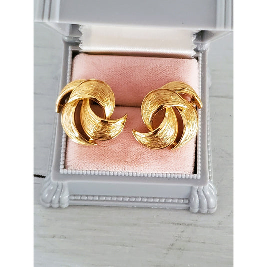 Vintage Givenchy Designer Swirl Stud Earrings