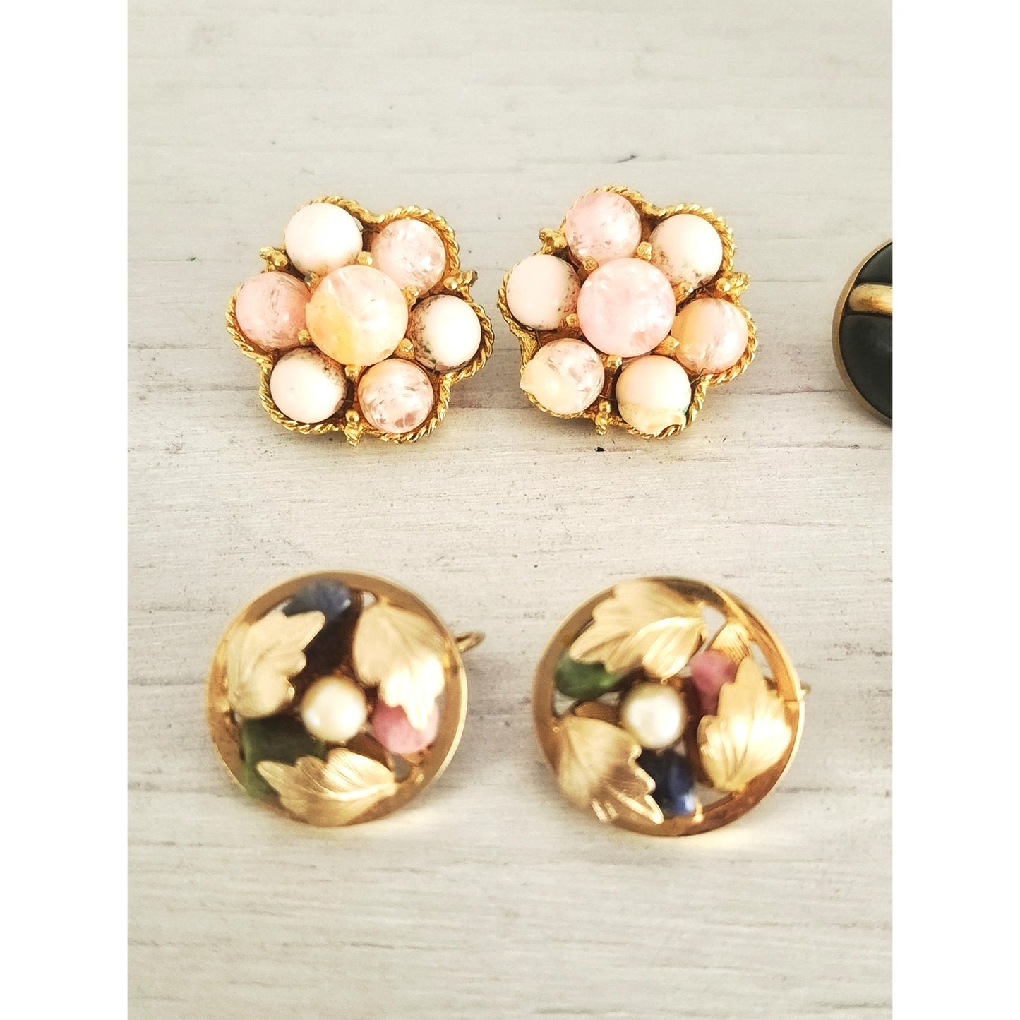 Vintage Lot of 4 Mid-Century Clip-on Earrings