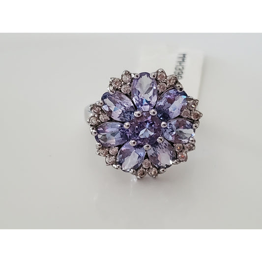 Vintage Lavender Flower JTV Ring