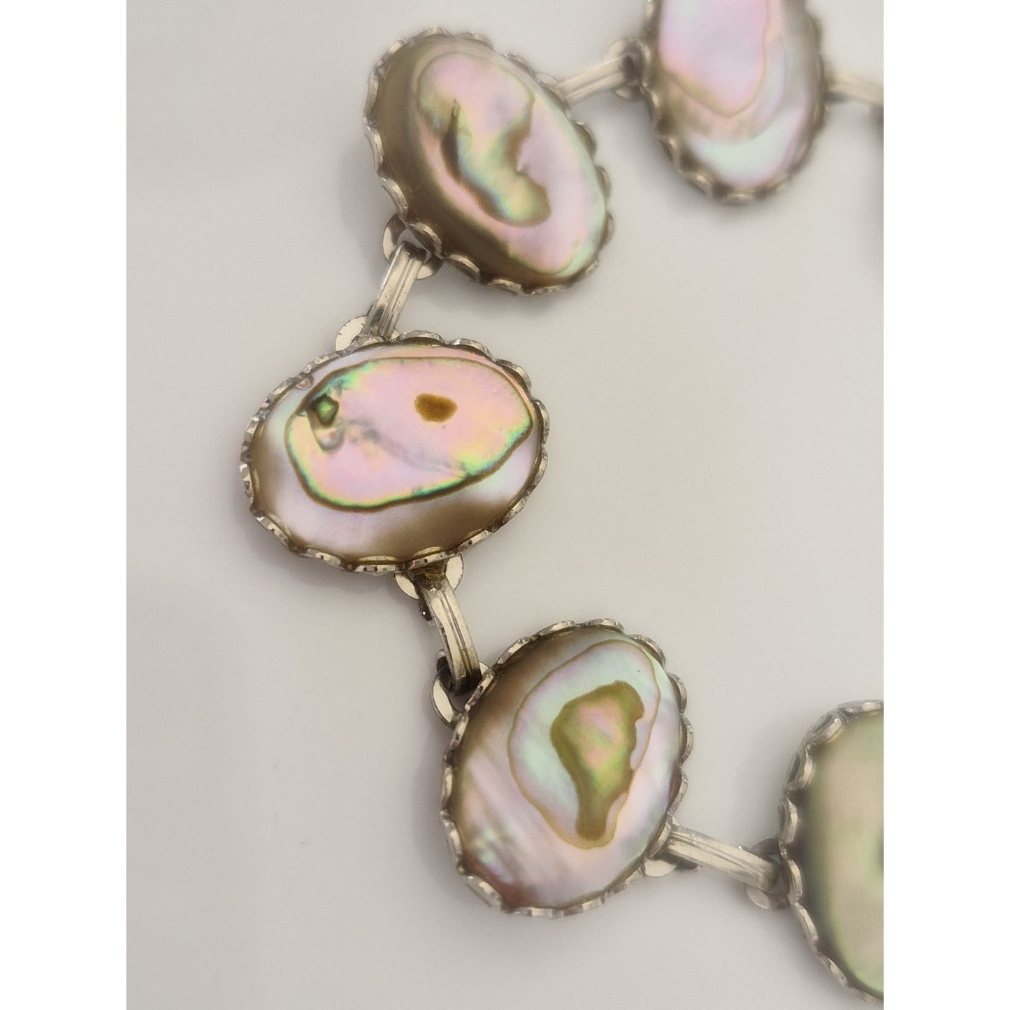 Vintage Silver-tone Abalone Bracelet