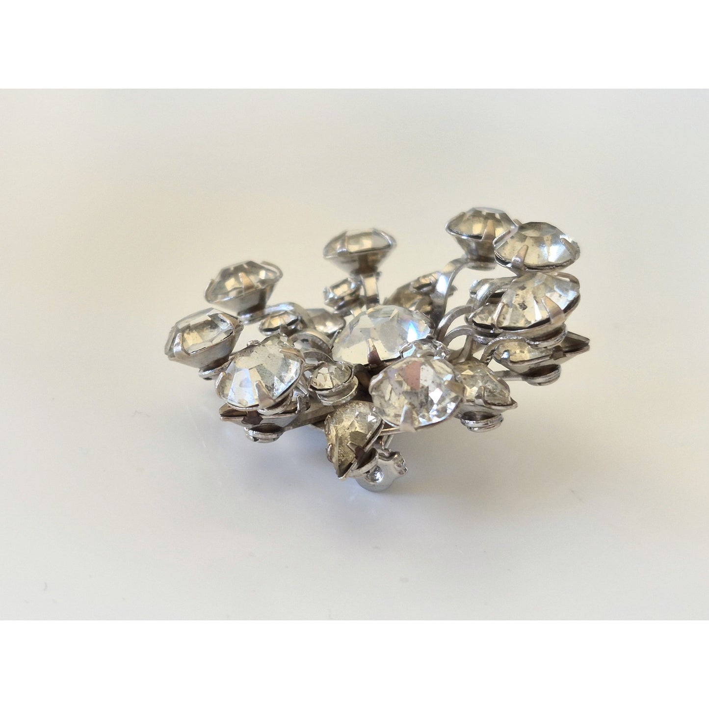 Vintage Mid-Century Starburst Rhinestone Brooch