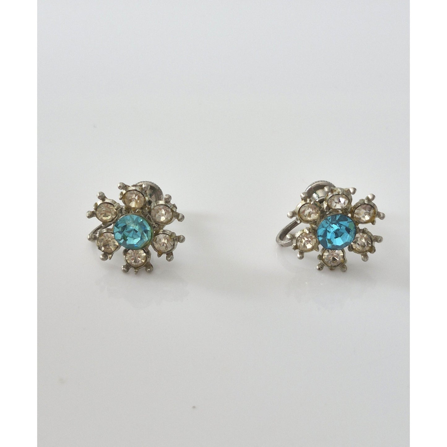 Vintage Blue and Clear Rhinestone Jewelry Set