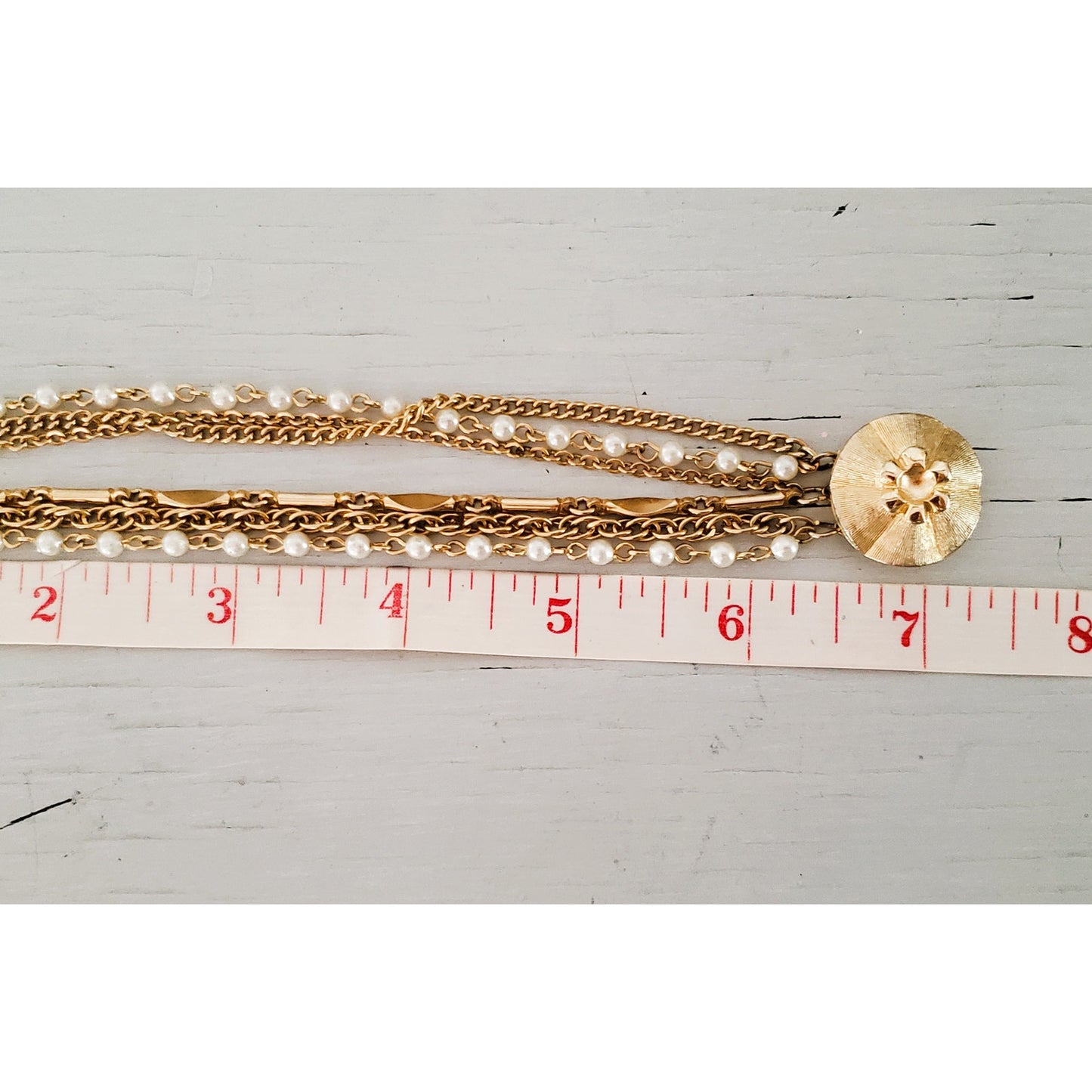 Vintage Gold Tone Multi Strand Bracelet