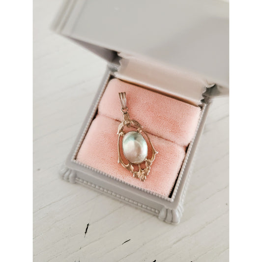 Vintage Mother of Pearl Sterling Silver Pendant