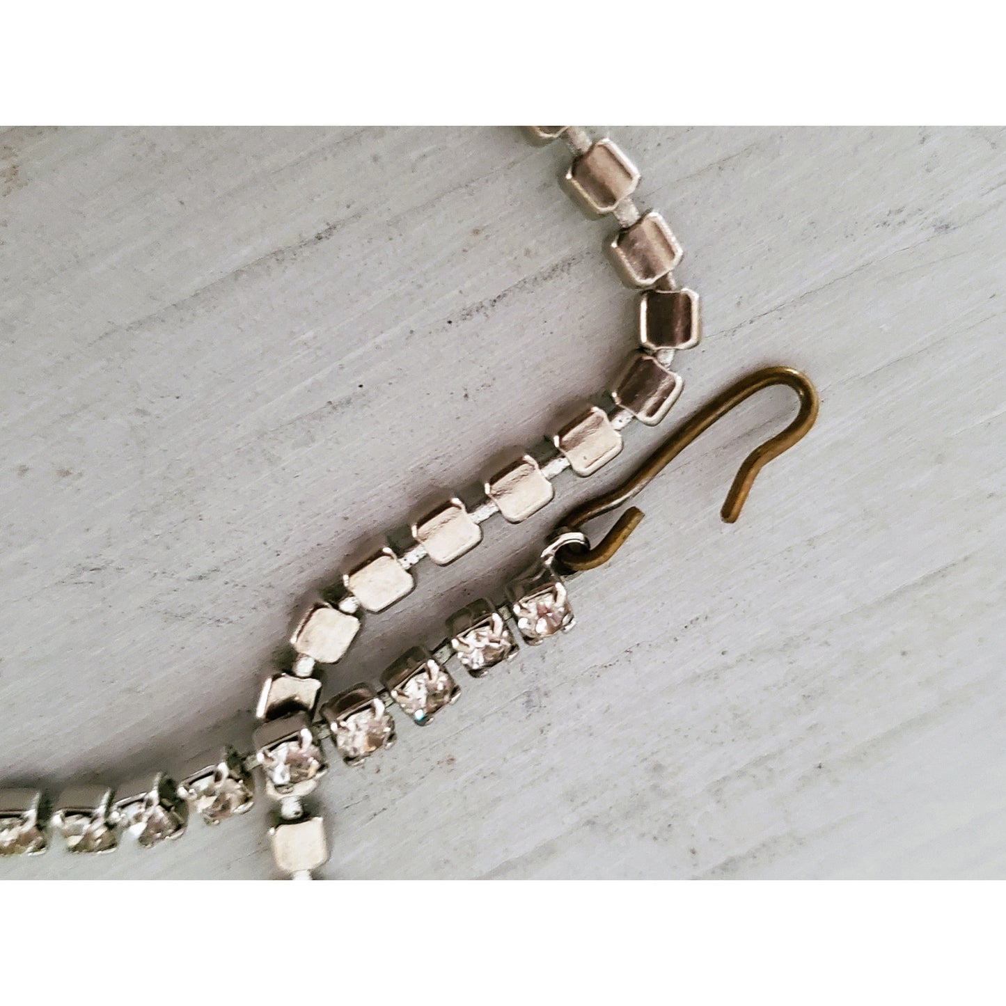 Vintage Clear Rhinestone Choker Necklace and Earring Set