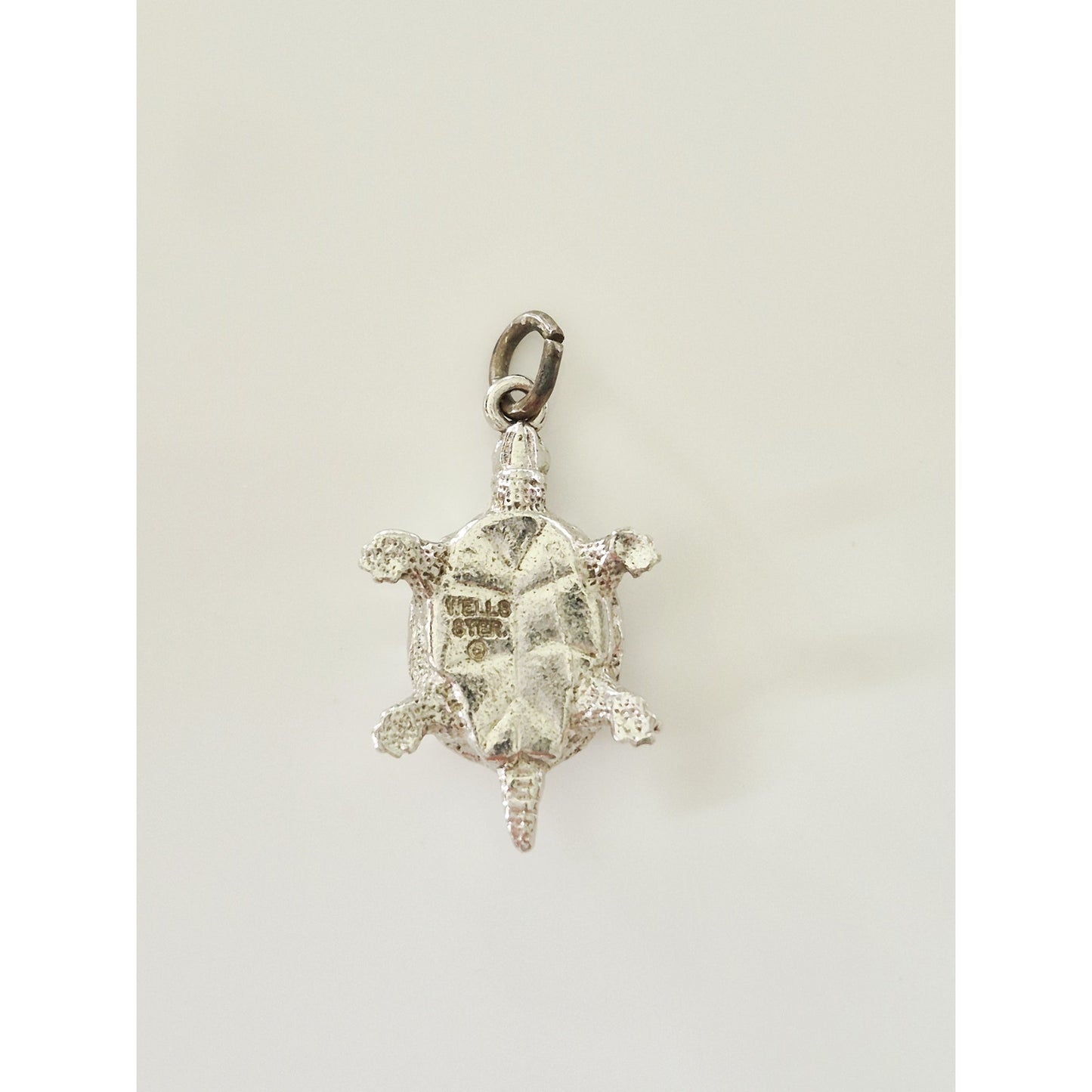 Vintage Sterling Silver Wells Designer Turtle Silver Charm Pendant
