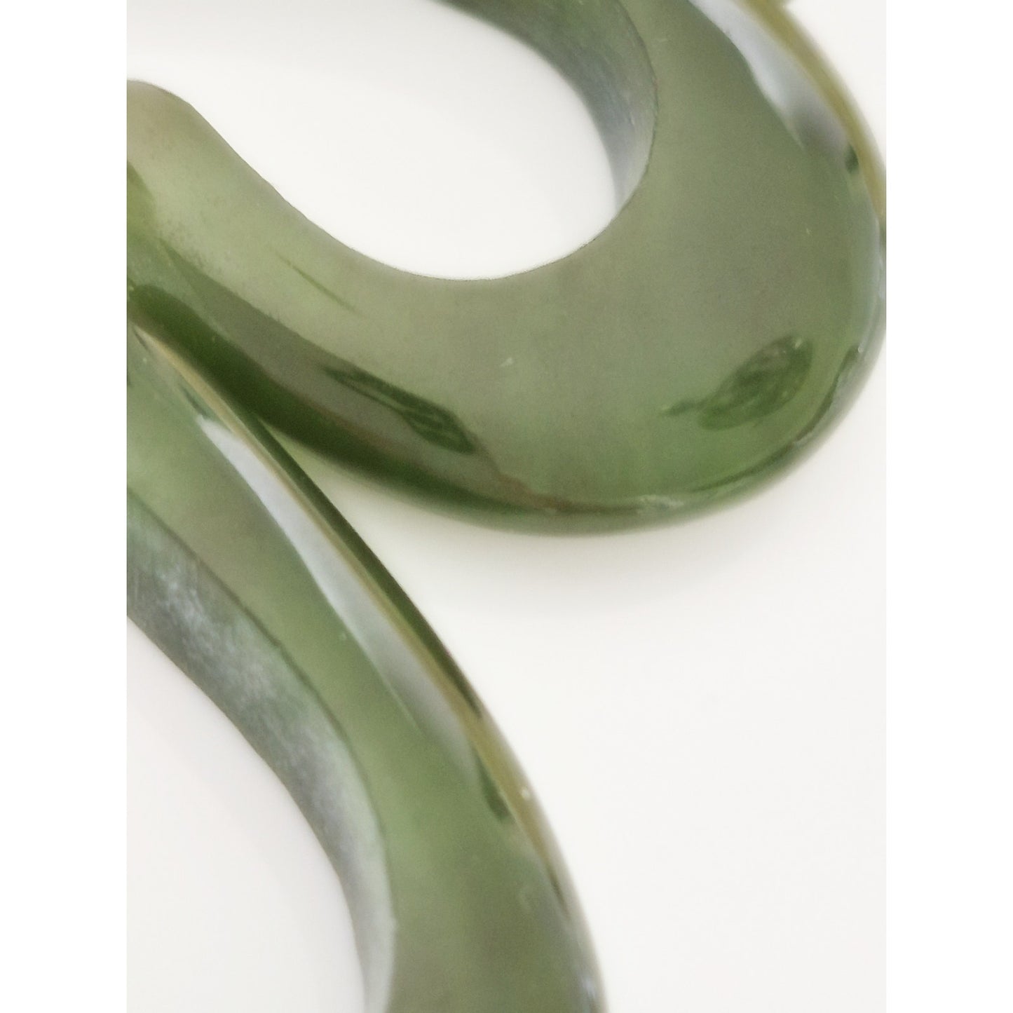 Vintage Jade J Hoop Earrings