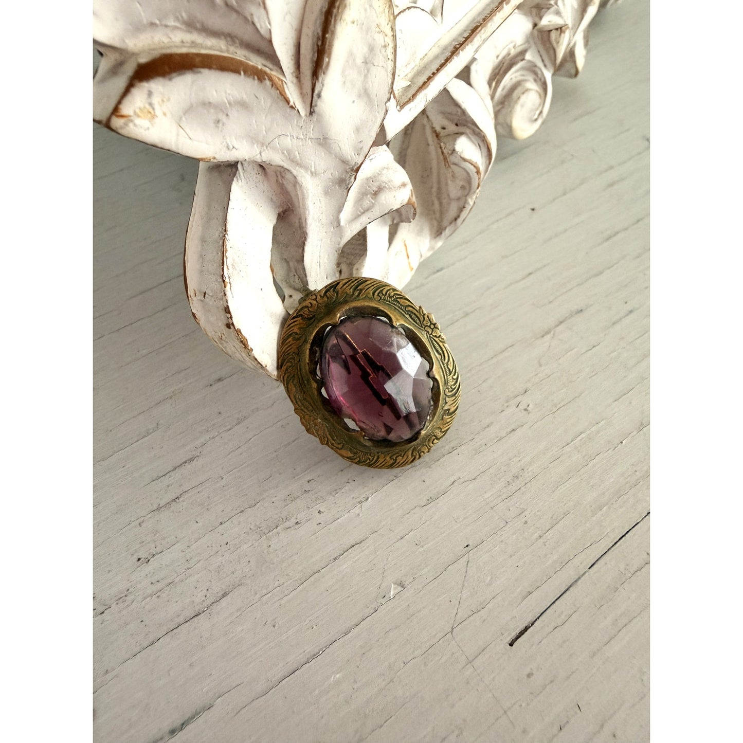 Antique Victorian Amethyst Glass Pin Brooch