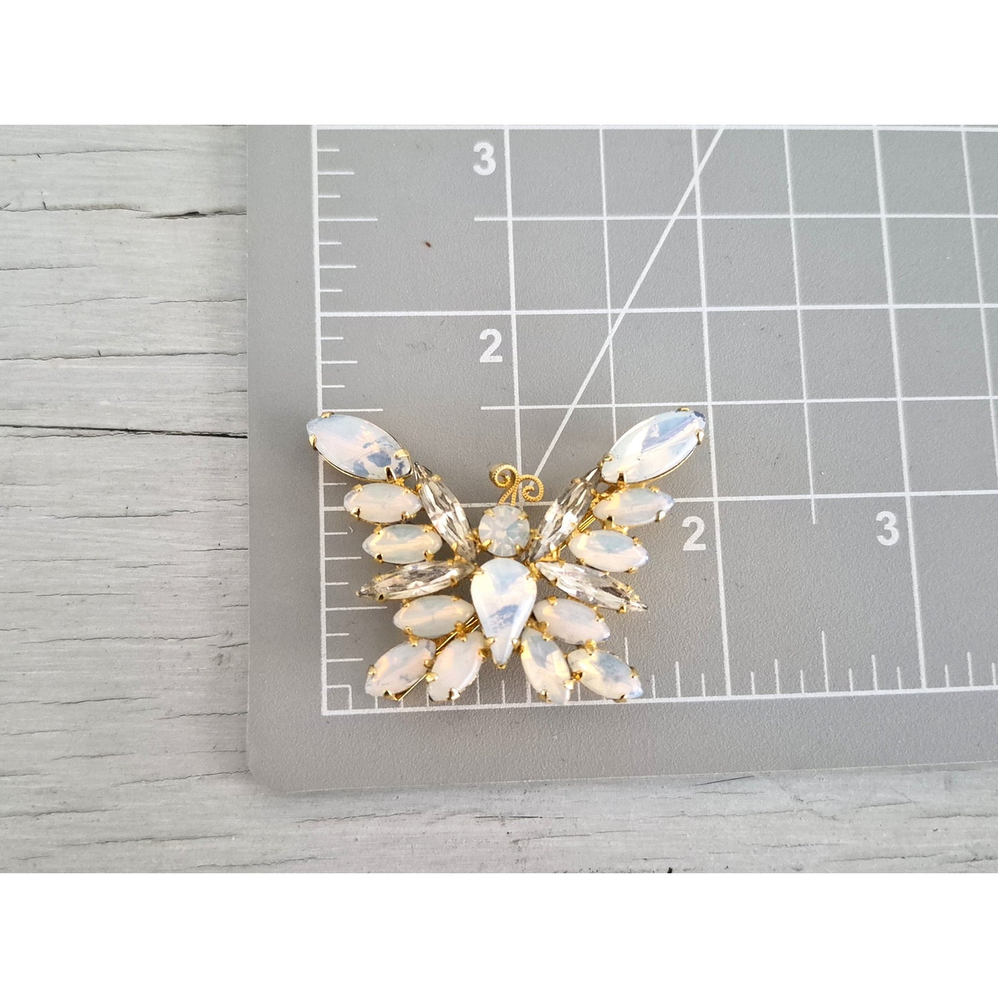 Faux Opal Butterfly Bobby Pin