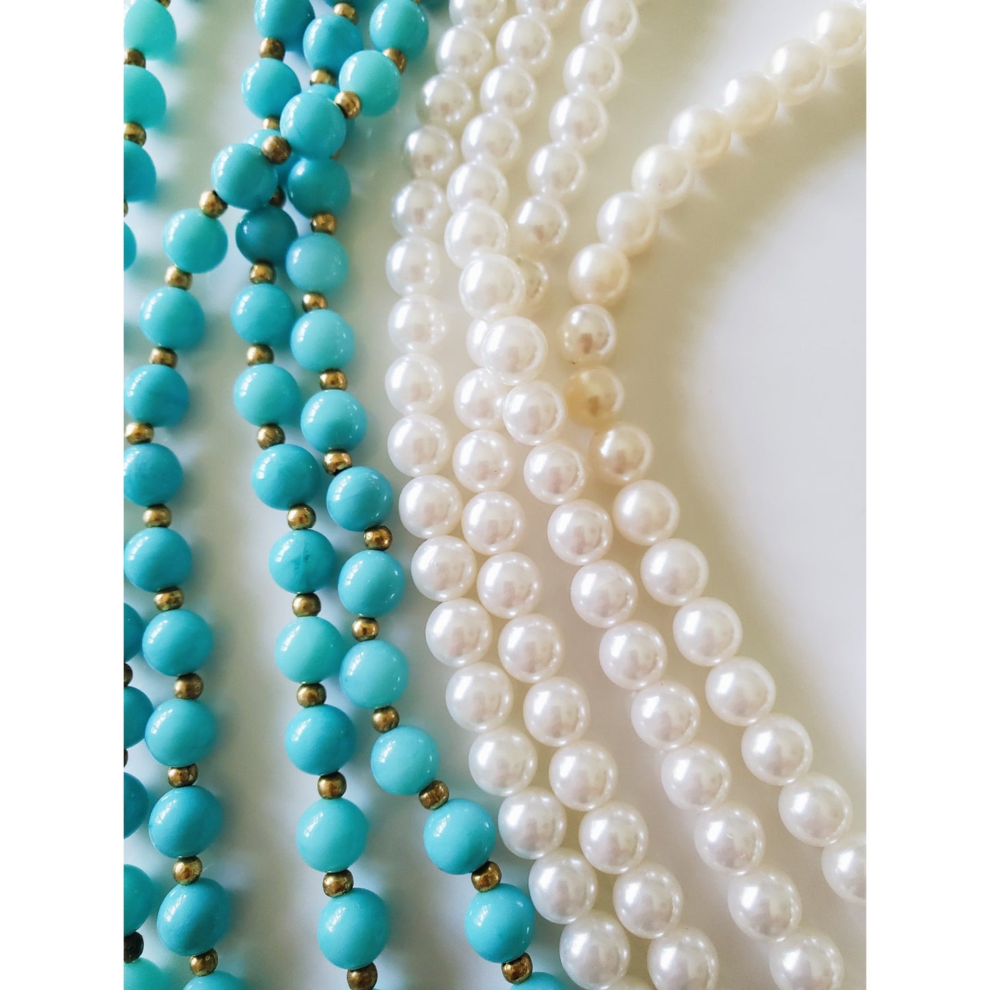 Vintage Pair of Faux Beaded Necklaces