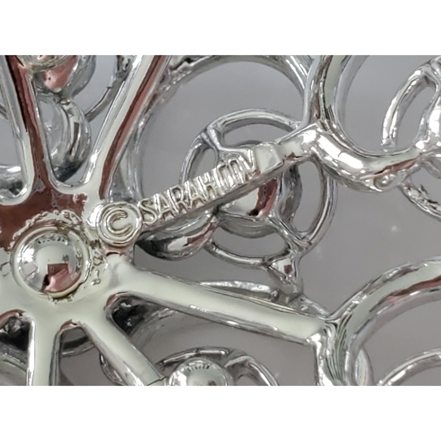 Vintage Large Sarah Coventry Silver Scroll Brooch