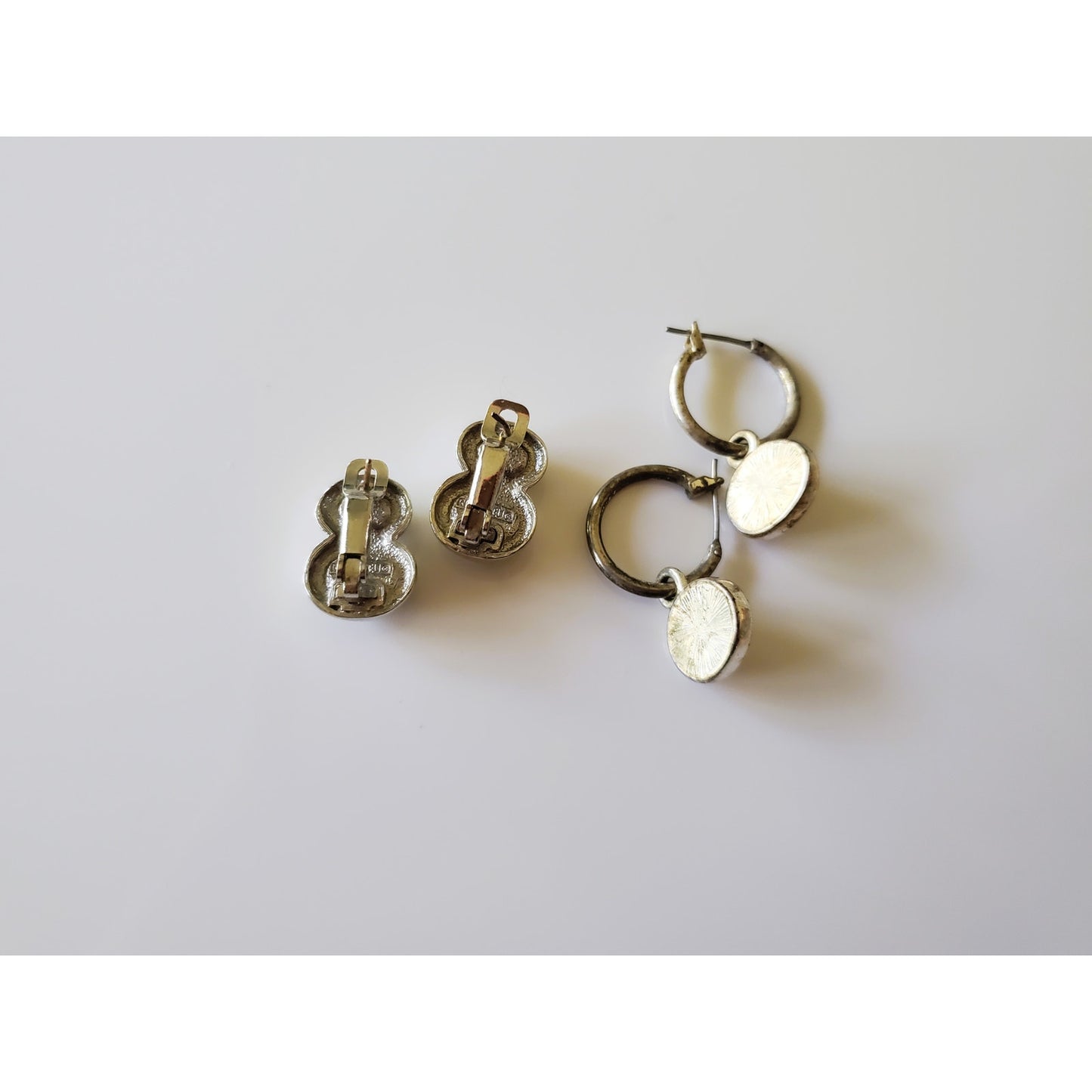 Vintage Pair of Silver Tone Pearl Earrings