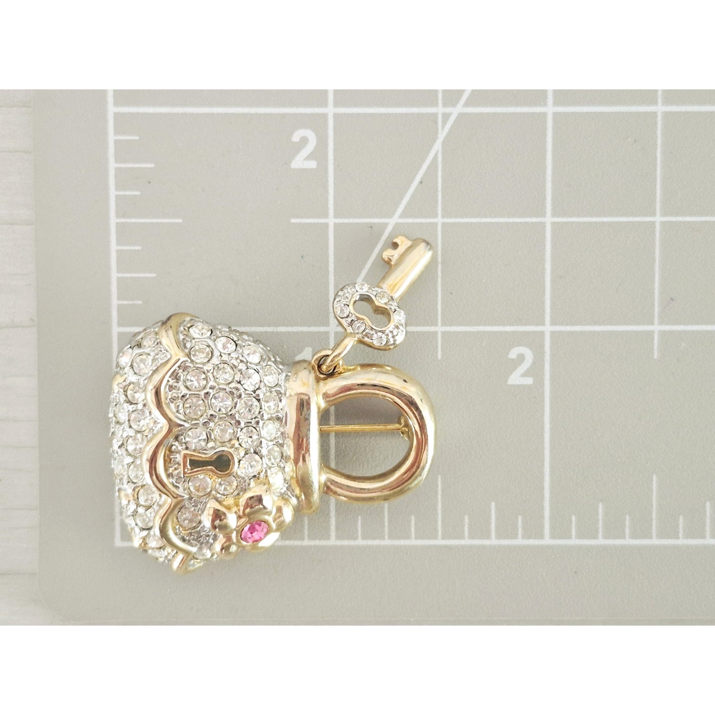 Hillard and Hanson Gold-Tone Rhinestone Handbag Pin