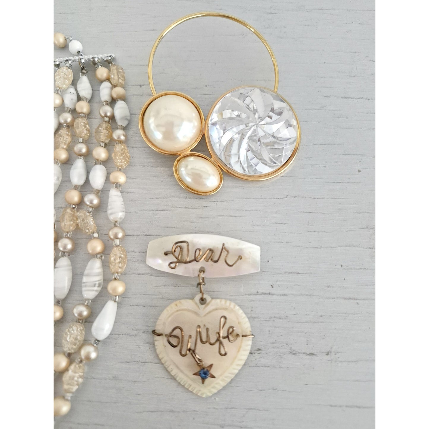 Vintage Gold and Cream Jewelry Lot