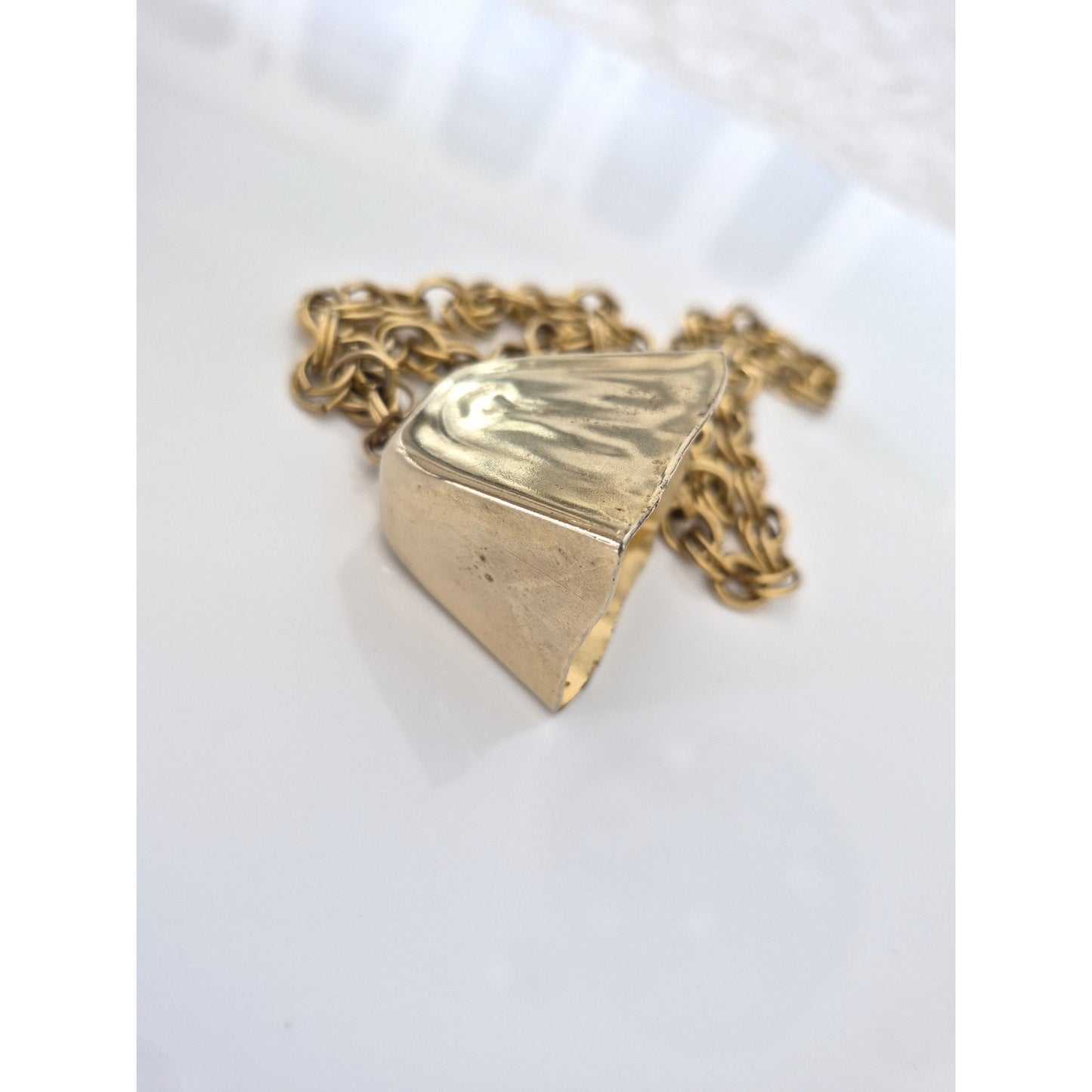 Vintage Bow Bell Gold Tone Necklace