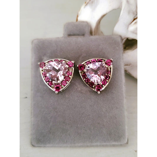 Lavendar Sterling Silver Stud Earrings