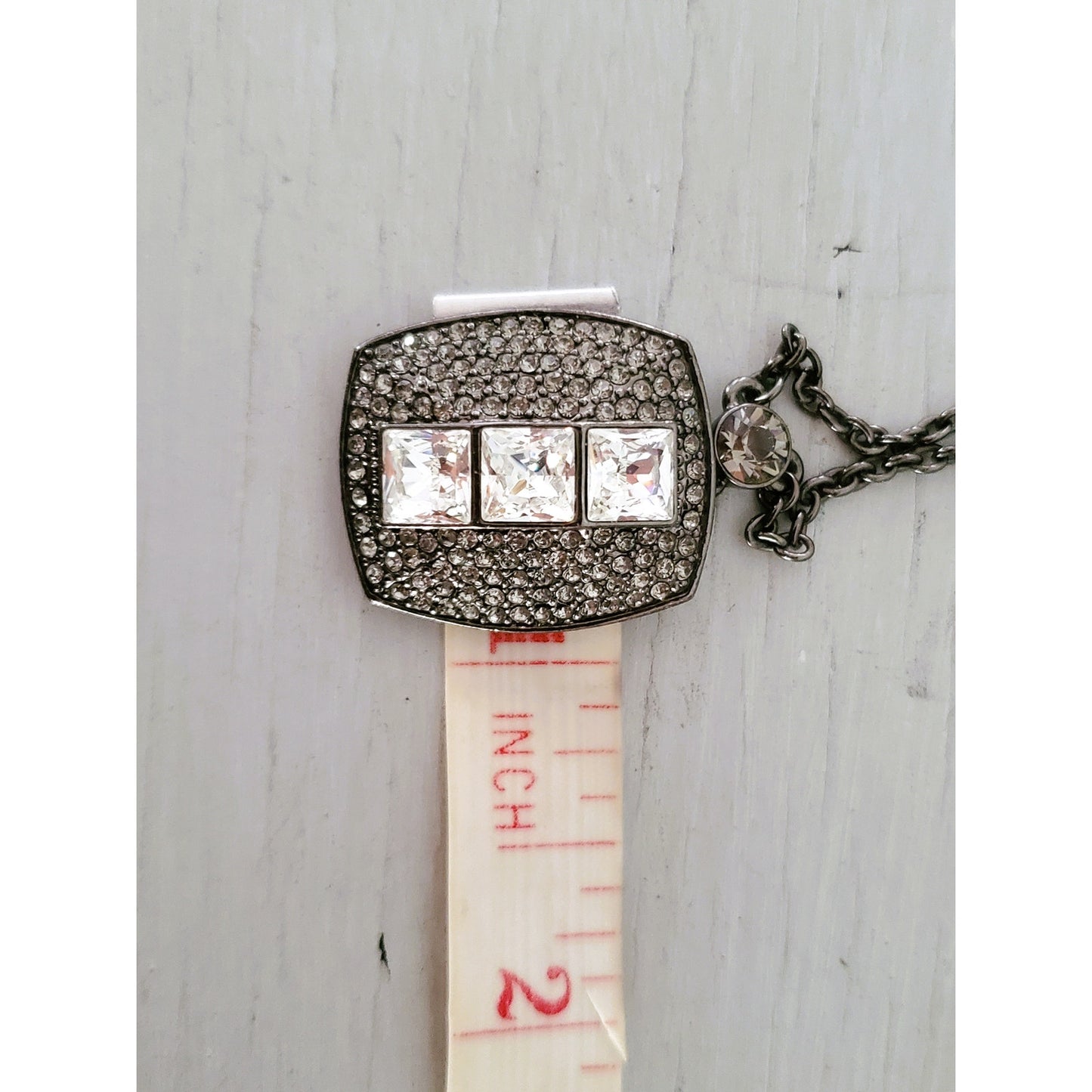 Givenchy Gunmetal Pave Crystal Necklace