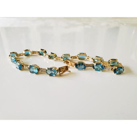 Vintage Topaz and Diamond Tennis Bracelet