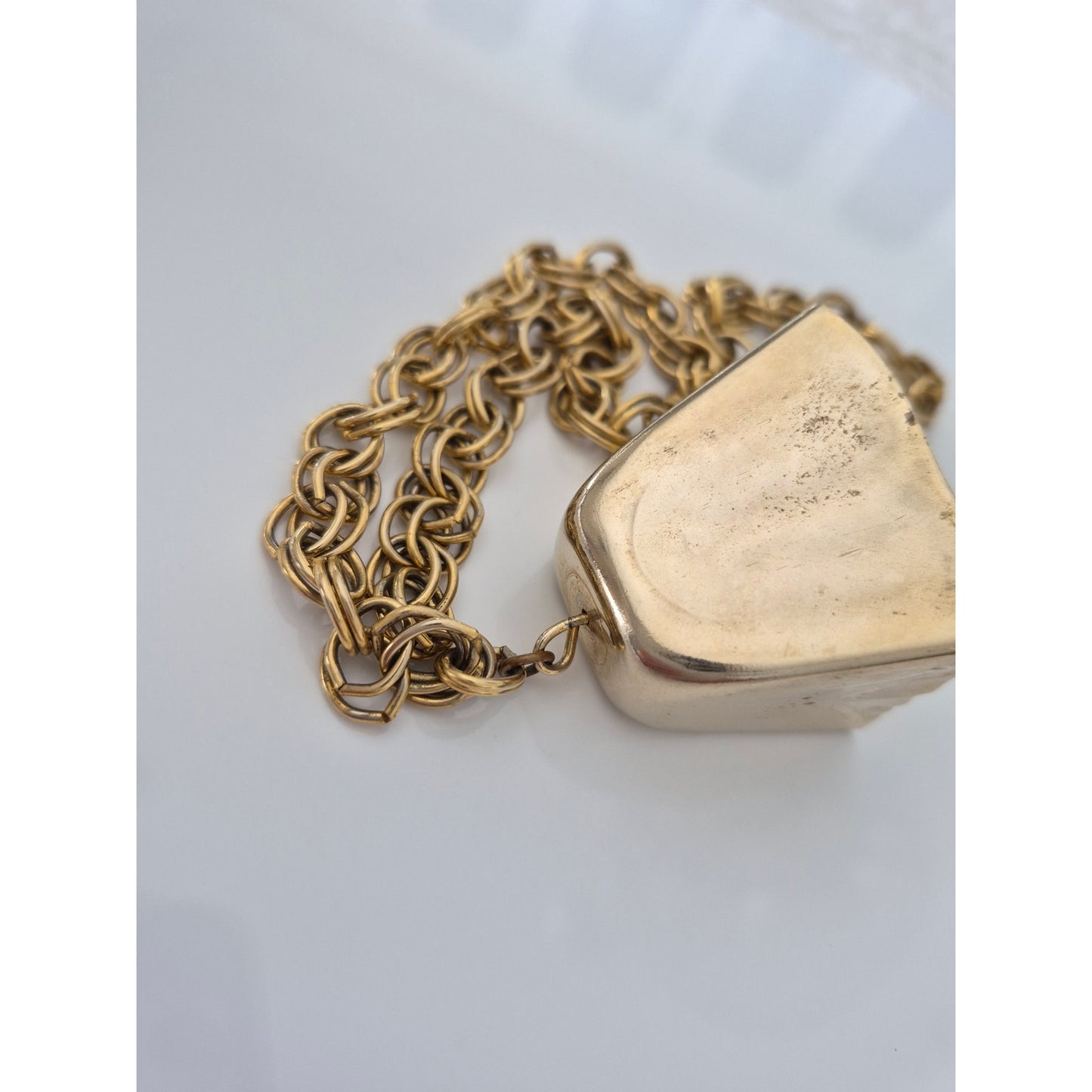 Vintage Bow Bell Gold Tone Necklace