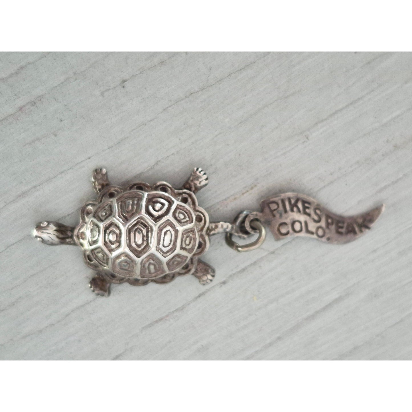 Vintage Sterling Silver Turtle Pendant