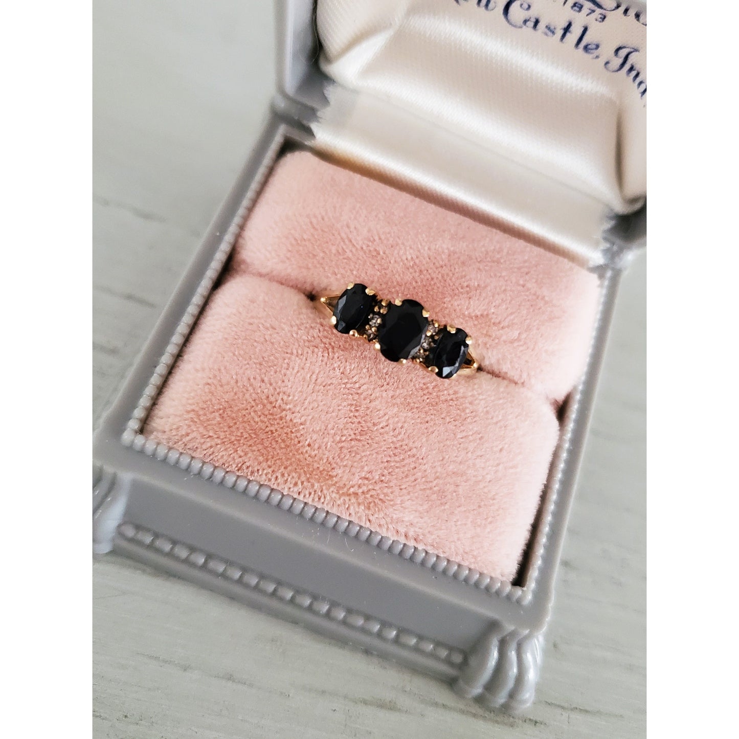 Vintage 10K Gold Sapphire and Diamond Ring