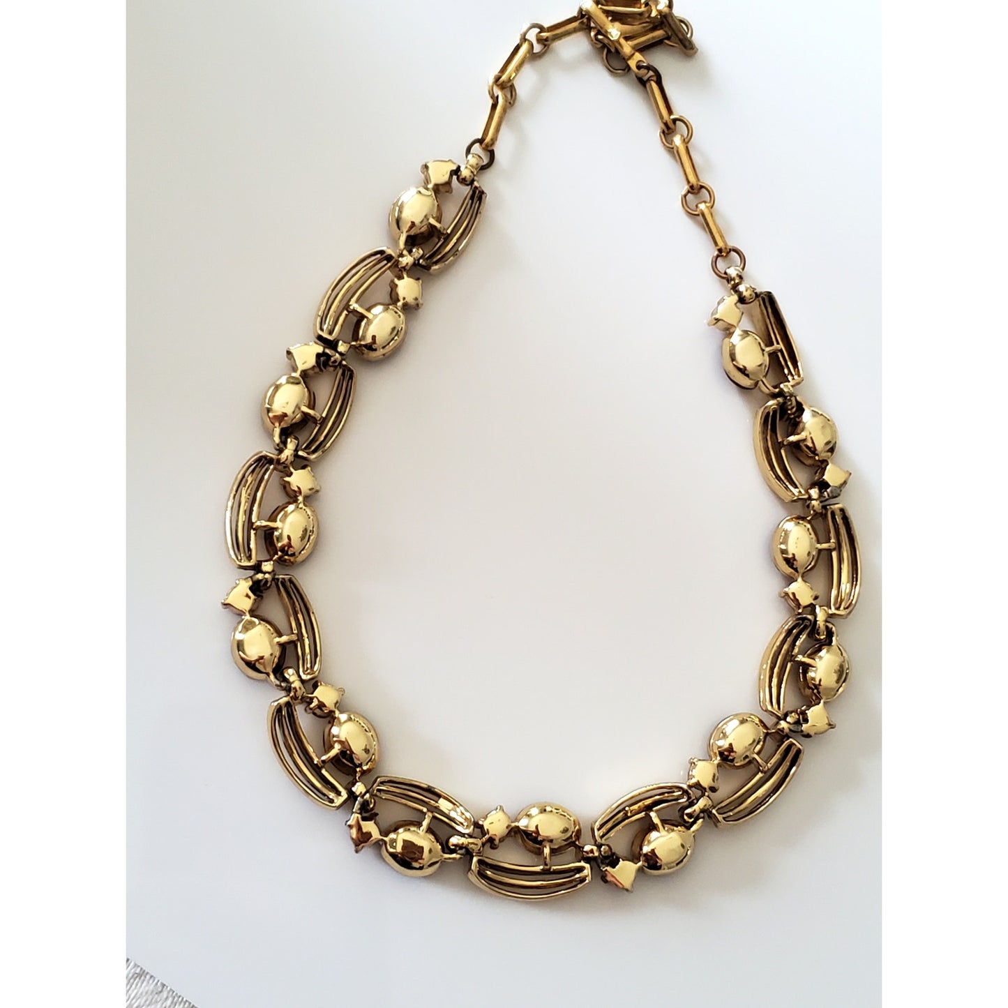 Vintage Amber Brown Rhinestone Choker Necklace by Lisner