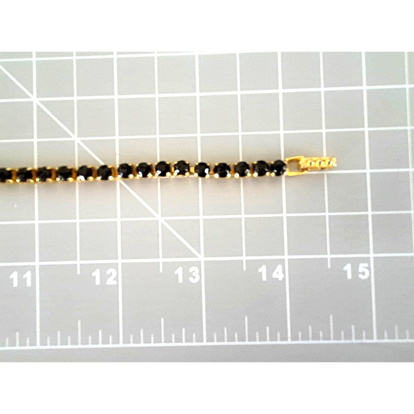 Vintage Black Rhinestone Goldtone Choker Necklace and Earring Set