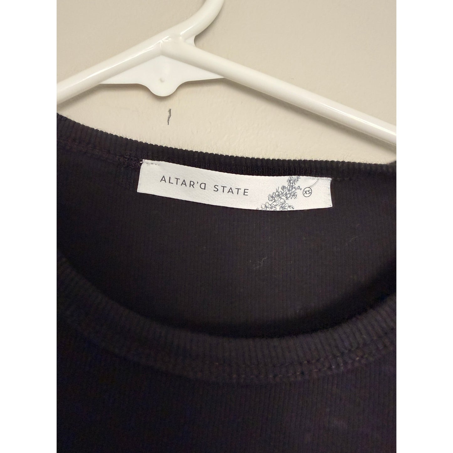 Alter'd State Black Top with Pink Bow Detail