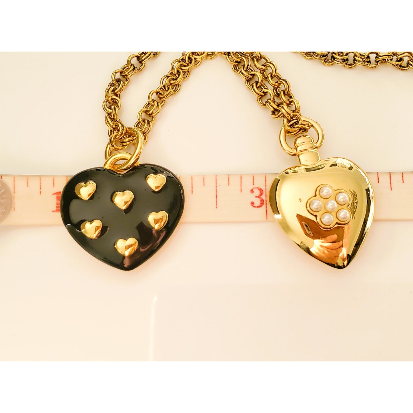 Vintage Joan Rivers Double Heart Pendant Necklace