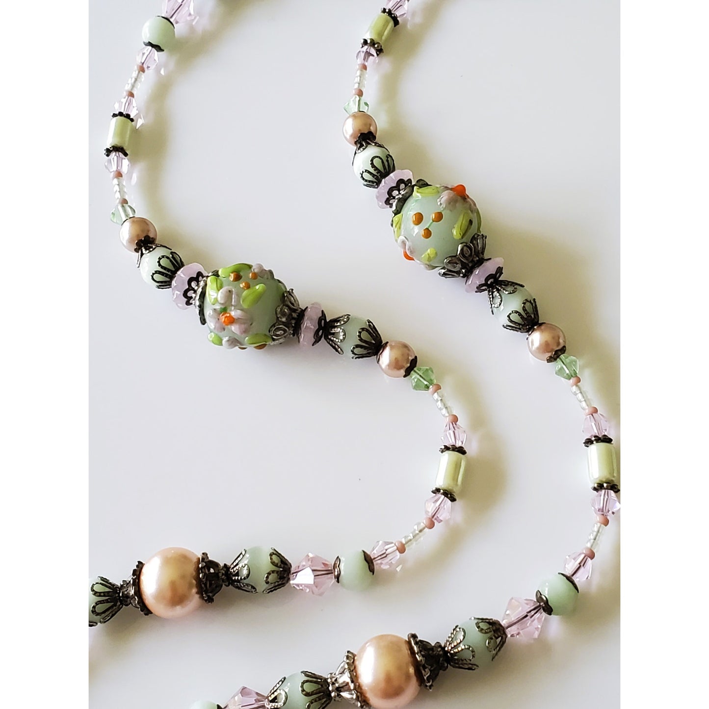 Vintage Italian Lamp Bead Glass Necklace