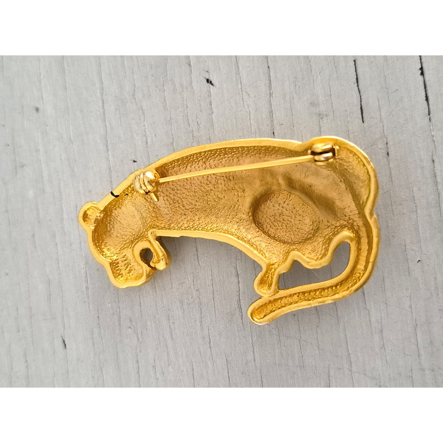 Vintage Gold Tone Tiger Brooch