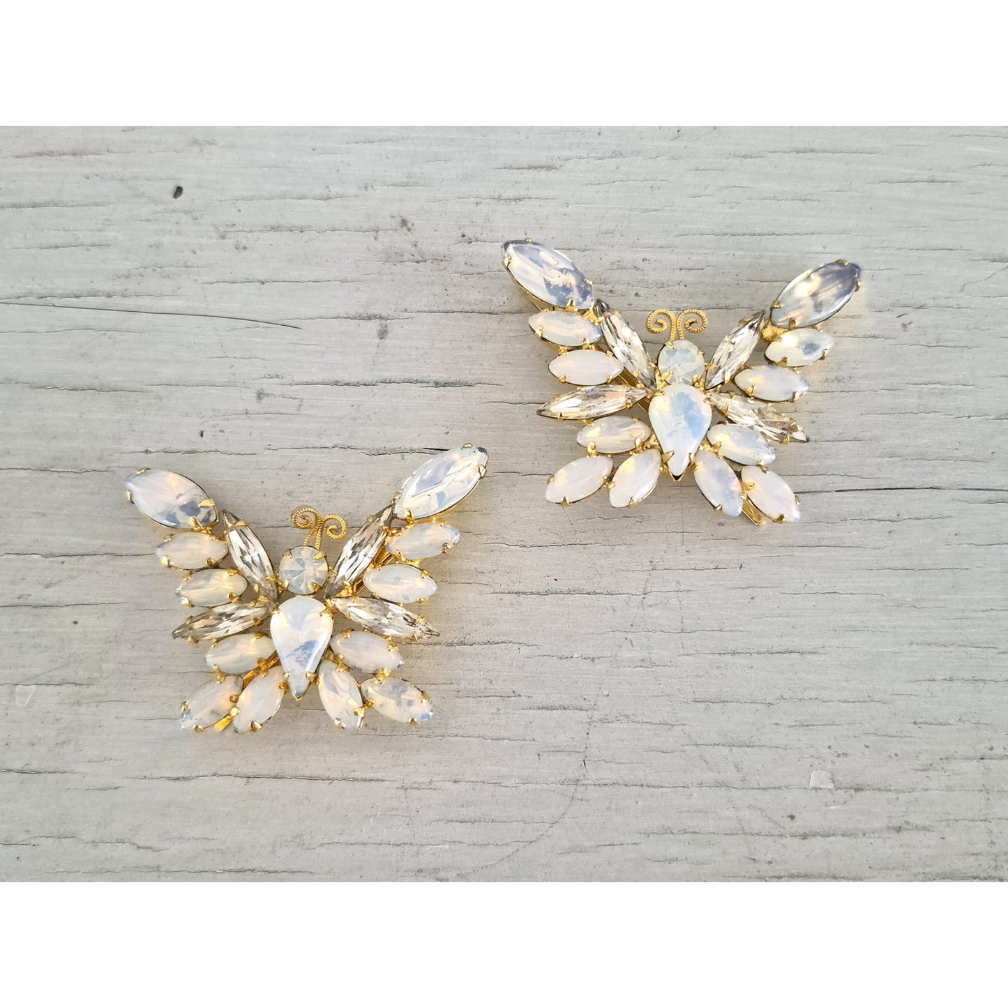 Faux Opal Butterfly Bobby Pin
