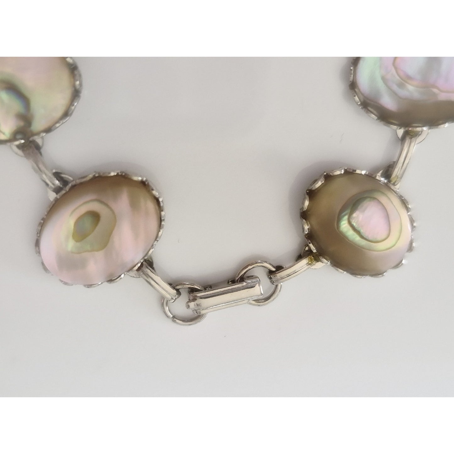 Vintage Silver-tone Abalone Bracelet
