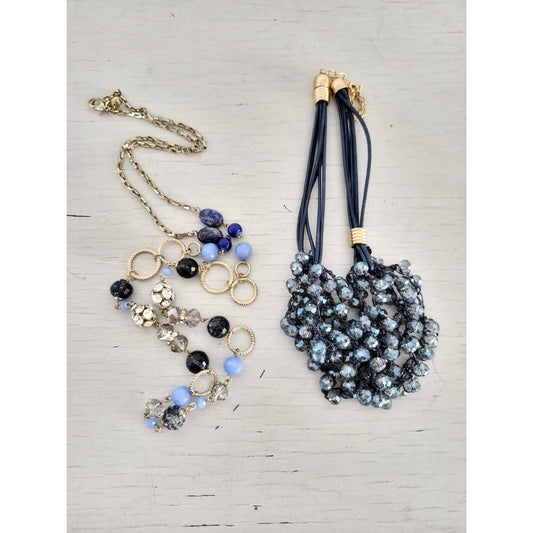 Blue-tone Costume Necklaces Lot of 2