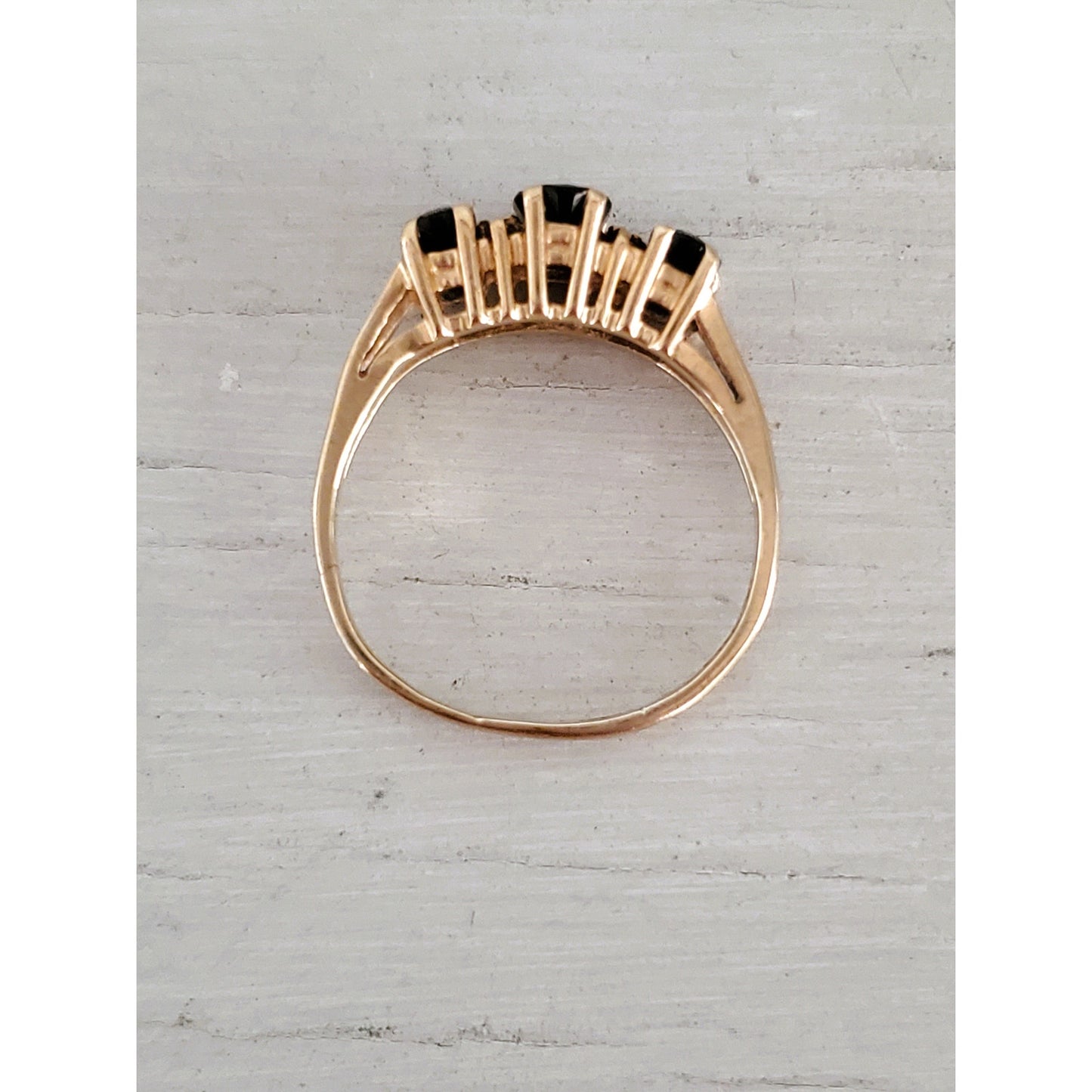 Vintage 10K Gold Sapphire and Diamond Ring