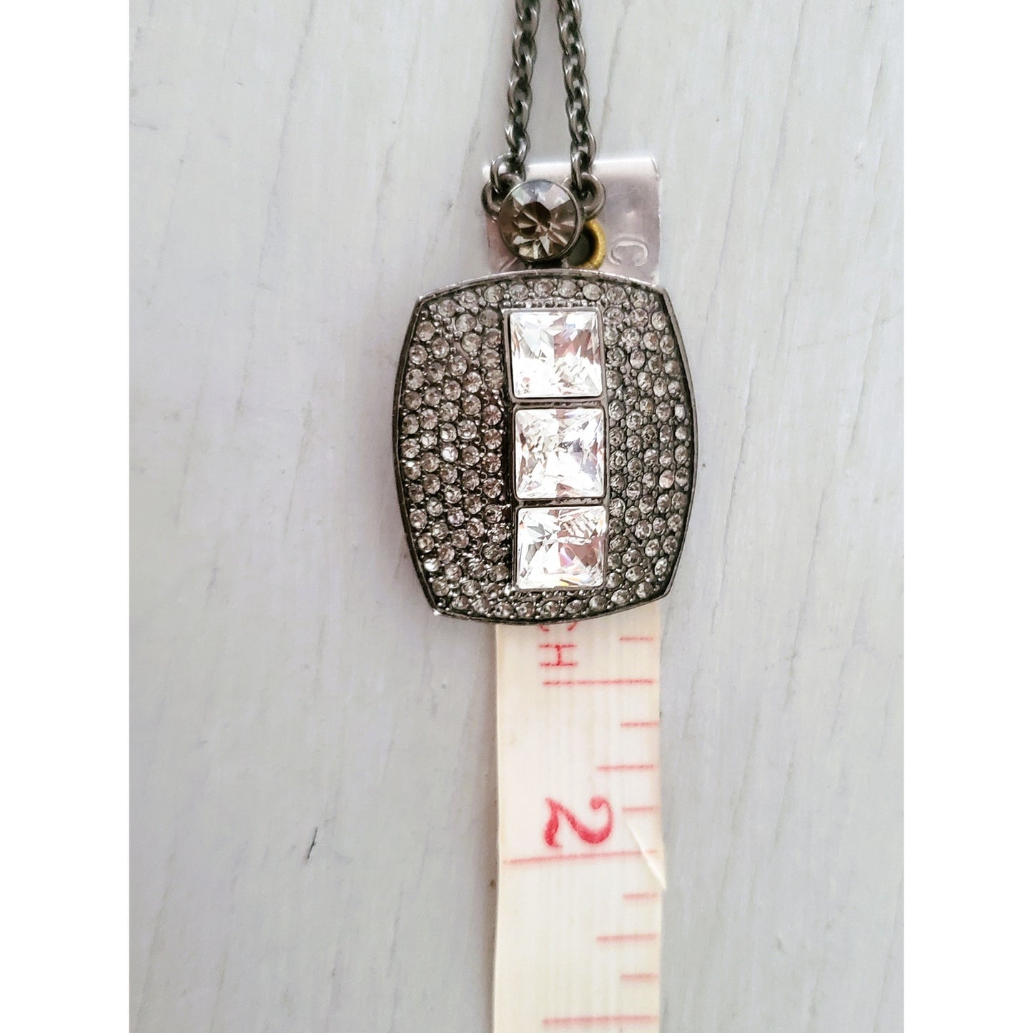 Givenchy Gunmetal Pave Crystal Necklace