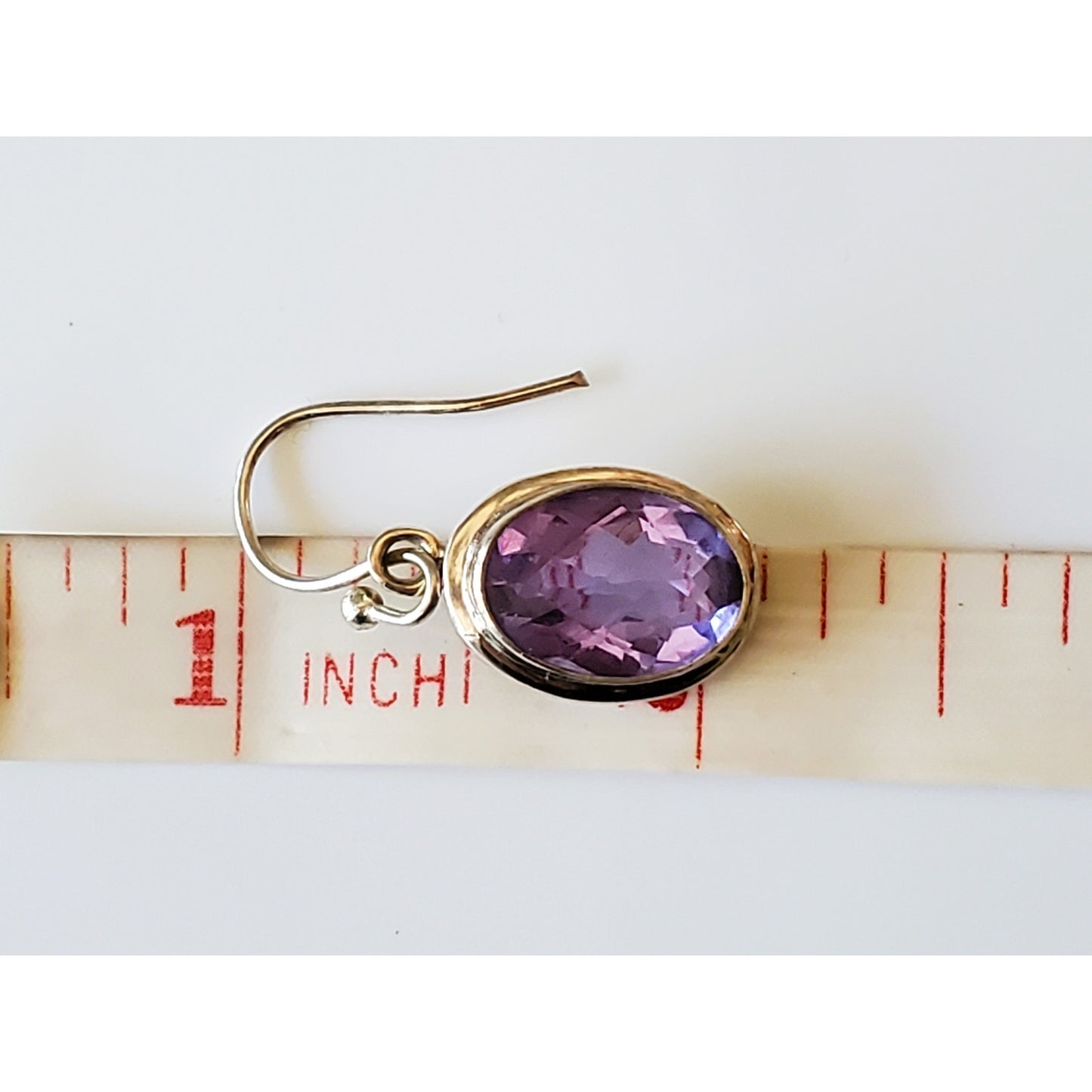Vintage Sterling Silver Amethyst Dangle Earrings