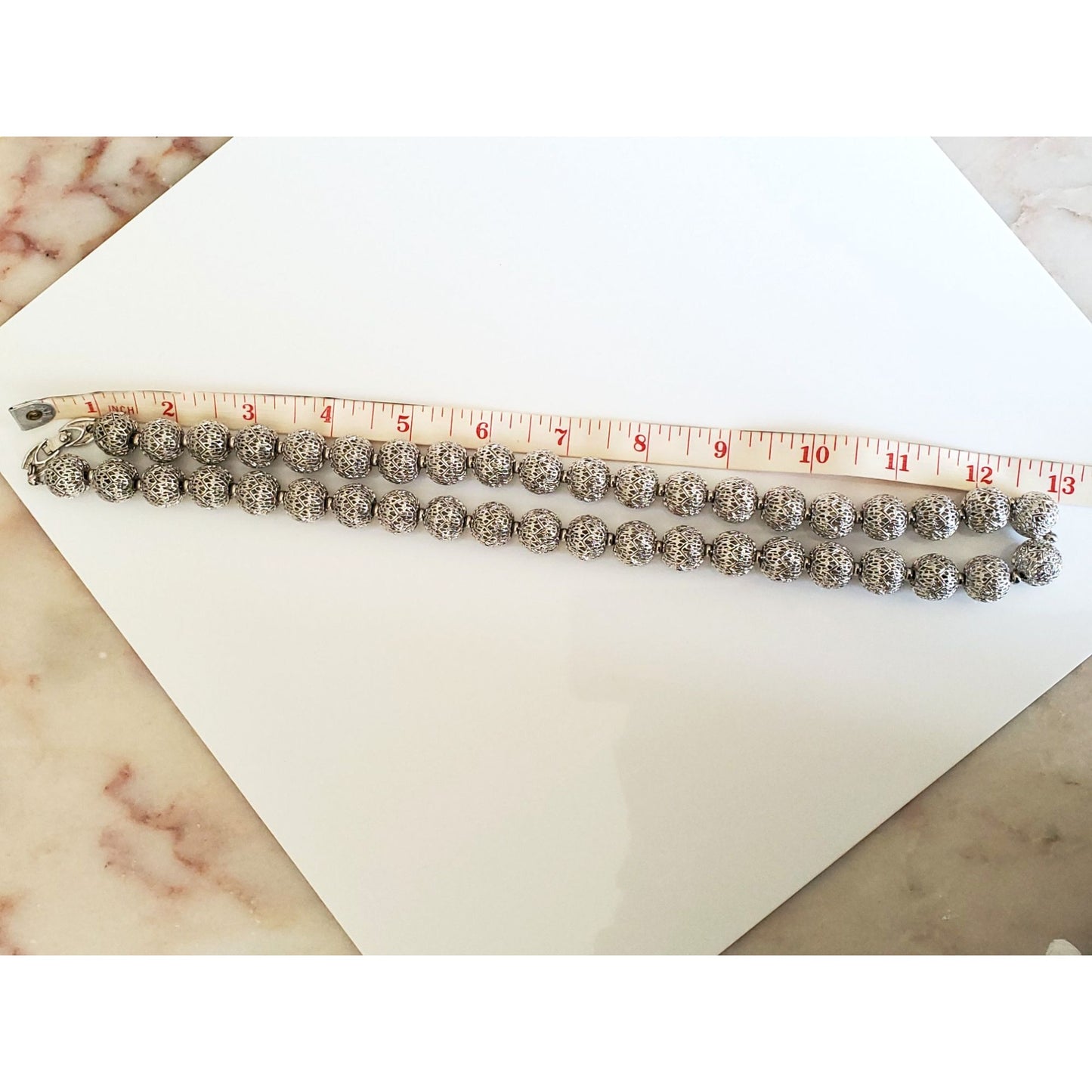 Vintage 1960's Monet Designer Bal D'Or Filigree Bead Necklace