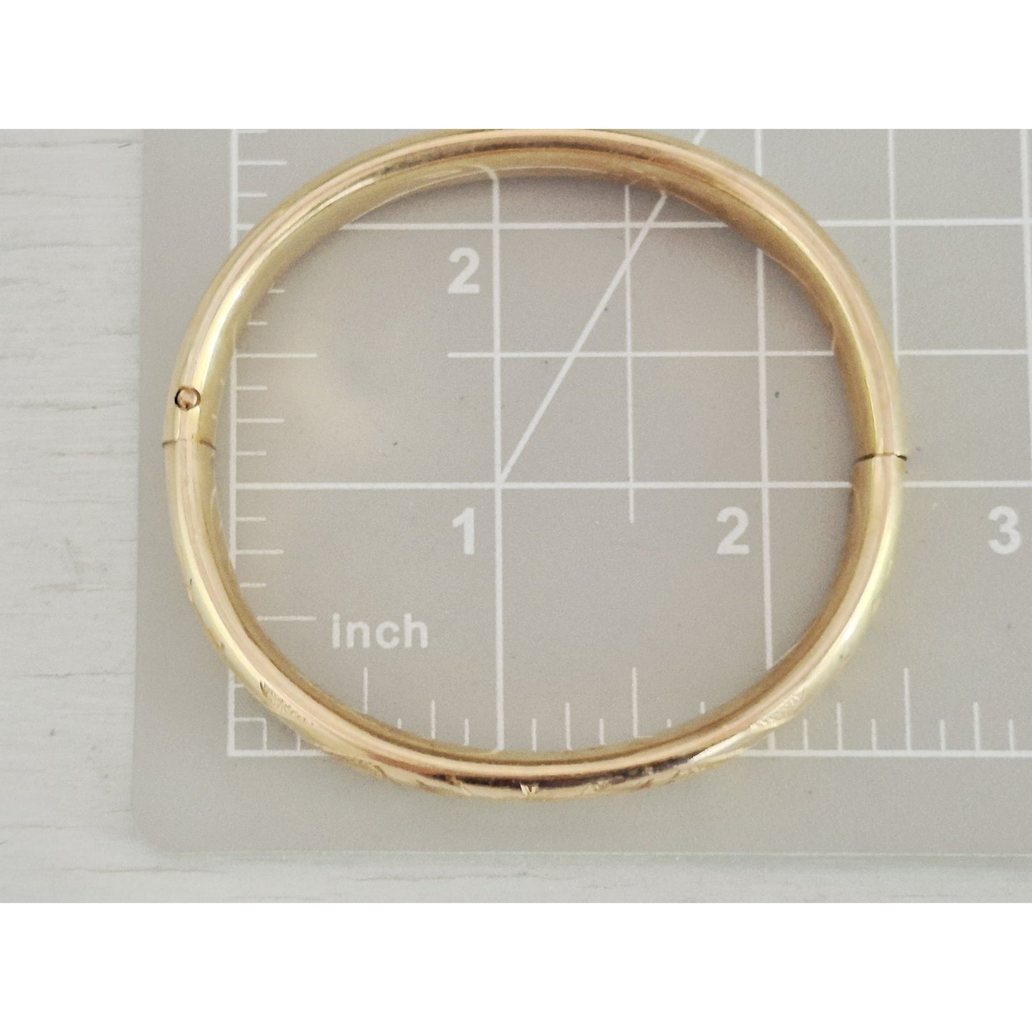 Antique Victorian Winard Signed 12K Gold Fill Floral Engraved Gold Filled Bangle